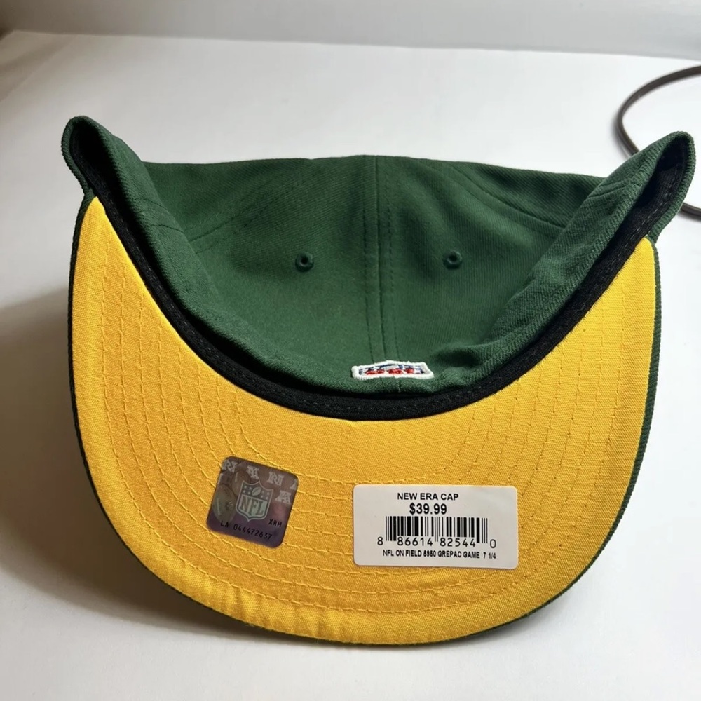 🔥New Era 59Fifty Men's Cap NFL Green Bay Packers Green YellowSideline 5950 Hat - Picture 3 of 5